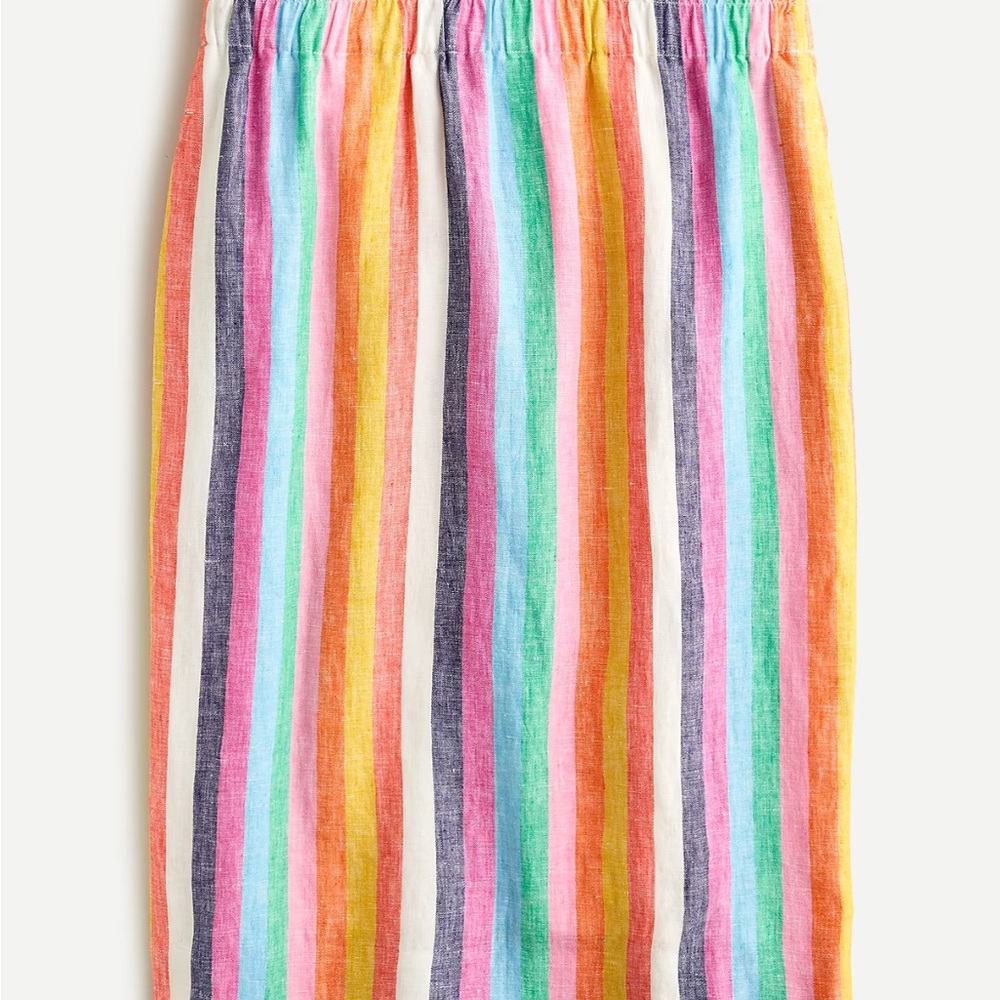 J Crew Linen Multi-Color Striped Women's Skirt